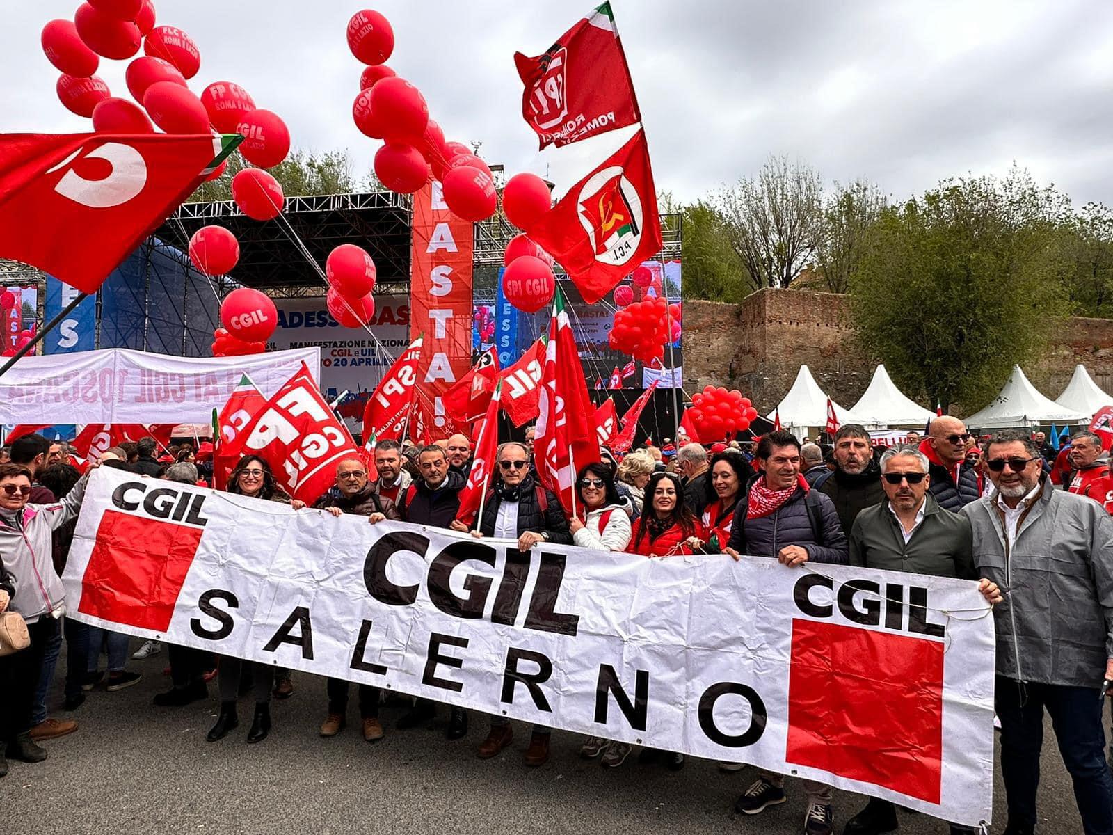 manifestazione cgil salerno